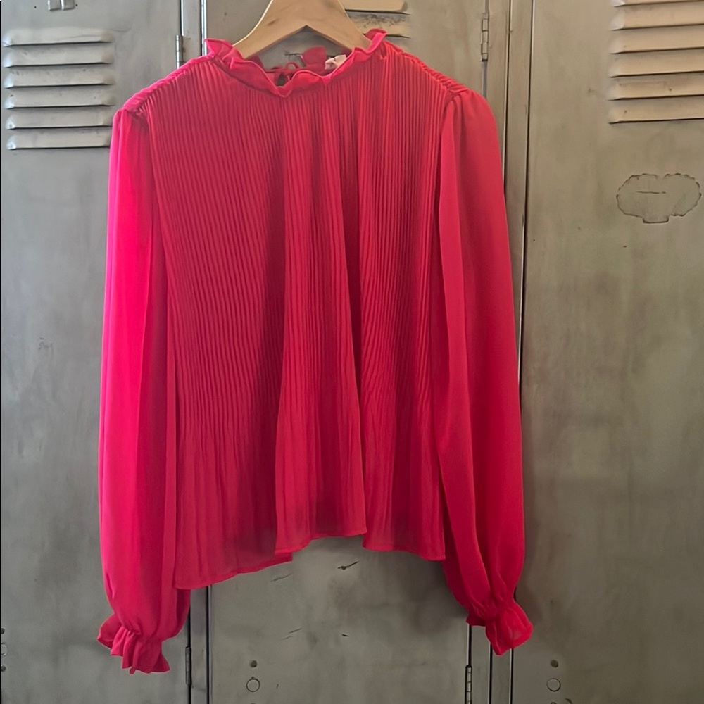 Elegant Fuschia Pleated Women's Top